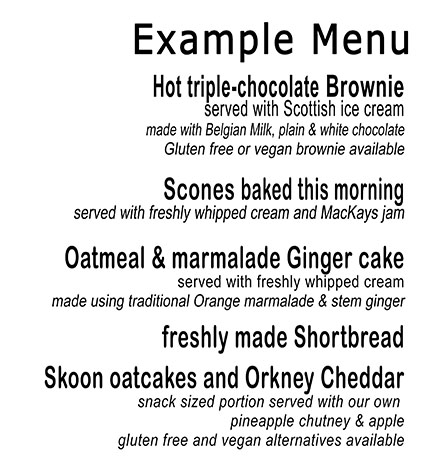 example menu
